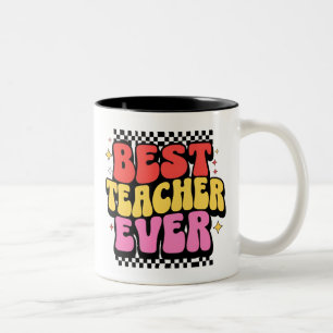 Best Teacher Ever Bold Retro Colourful Mug Gift