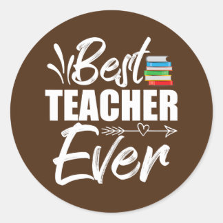 Best Teacher Ever Book Teacher Day  Classic Round Sticker
