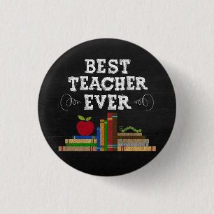 Best Teacher Ever Chalkboard 3 Cm Round Badge