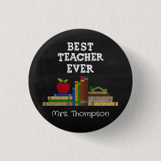 Best Teacher Ever Chalkboard 3 Cm Round Badge