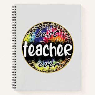 Best Teacher Ever – Colourful Leopard Print Notebook