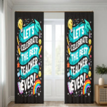 Best Teacher Ever Curtain | Celebrate 
