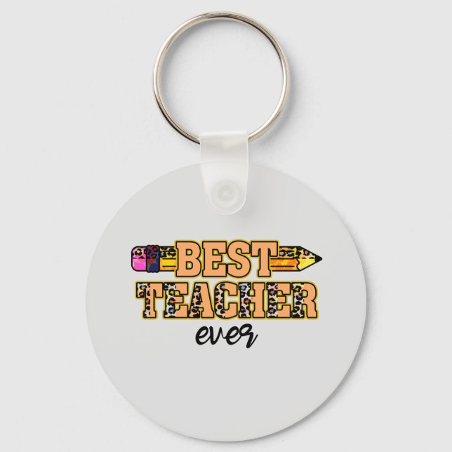 Best Teacher Ever – Cute & Inspiring Key Ring (Back)