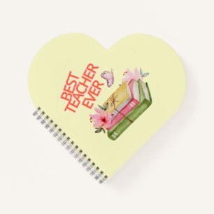 Best Teacher Ever Floral Books Quote Notebook