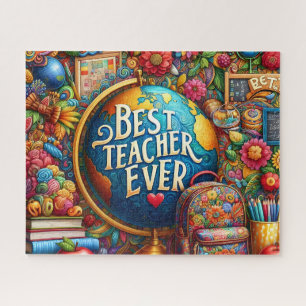 Best Teacher Ever Globe Jigsaw Puzzle