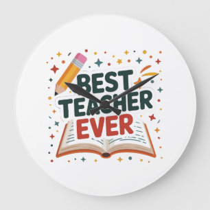 Best Teacher Ever Large Clock