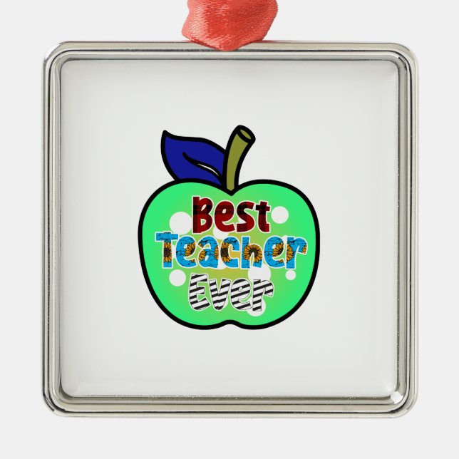 Best Teacher Ever Metal Tree Decoration (Front)