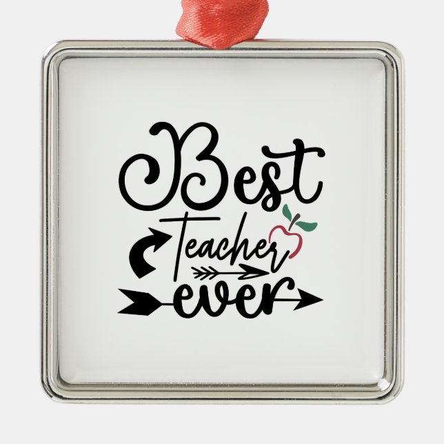 Best Teacher Ever Metal Tree Decoration (Front)