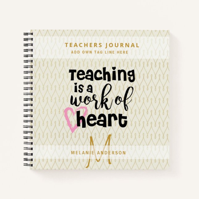BEST TEACHER EVER Monogram Journal Thank You (Front)