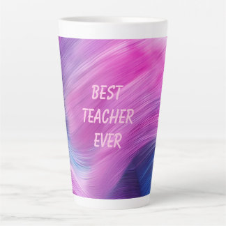 Best Teacher Ever Pastel Swirl Latte Mug