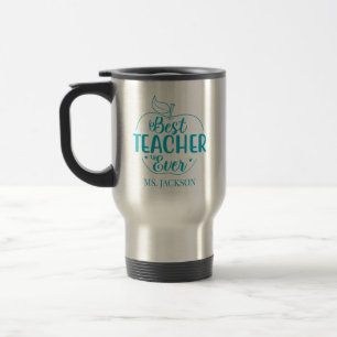 Best Teacher Ever Personalised Apple Travel Mug