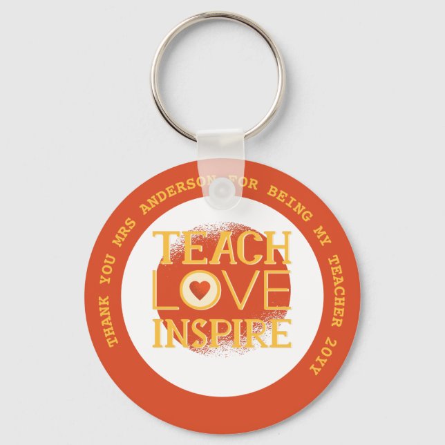 BEST TEACHER EVER Personalised Gifts Under $4 Key Ring (Front)