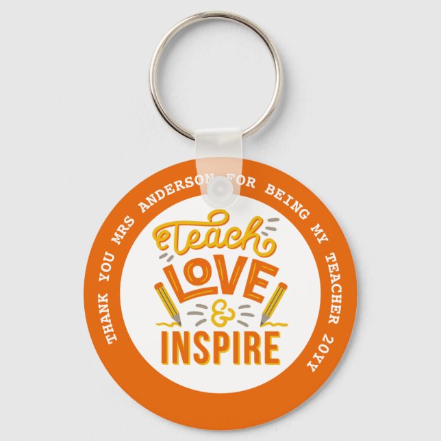 BEST TEACHER EVER Personalised Gifts Under $4 Key Ring (Front)