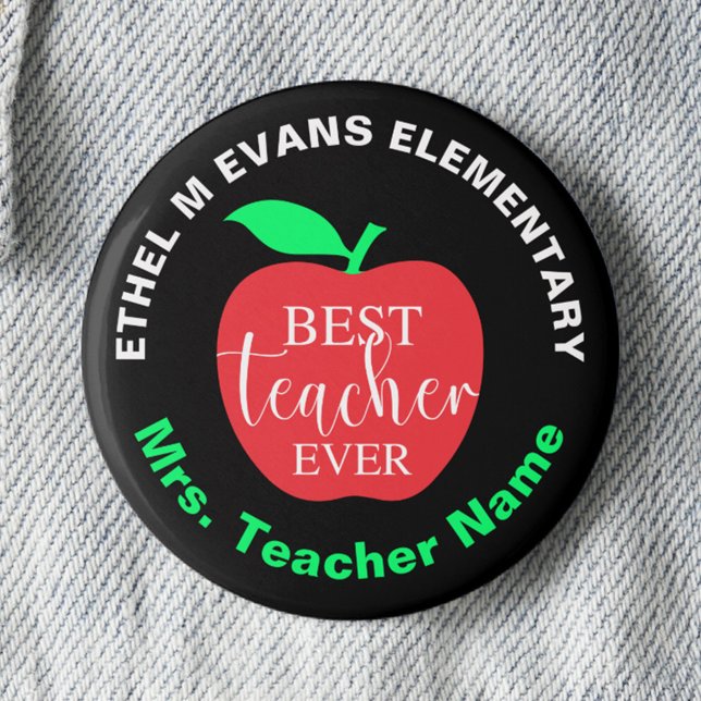 Best Teacher Ever Pin Buttons (Creator Uploaded)