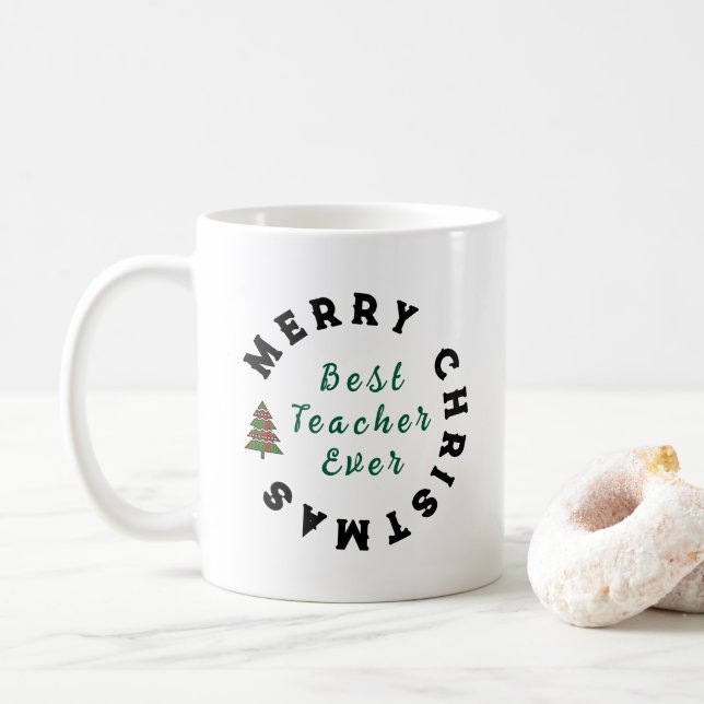 Best Teacher Ever Present - Teacher Appreciation Coffee Mug (With Donut)