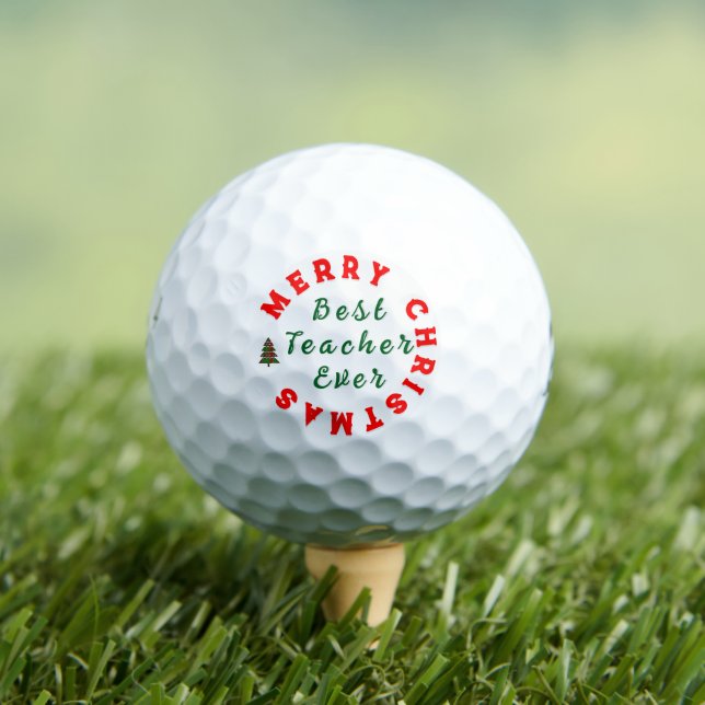 Best Teacher Ever Present - Teacher Appreciation Golf Balls (Insitu Tee)