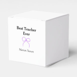 Best Teacher ever purple bow name appreciation gif Favour Box