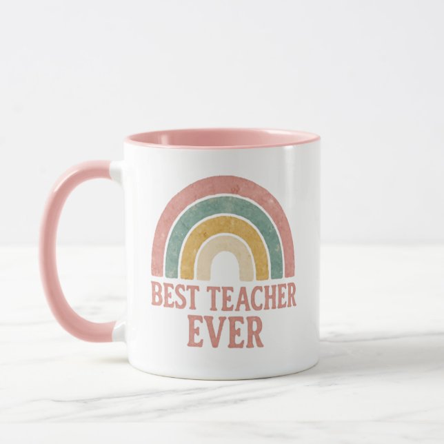 best teacher ever Rainbow Teacher  Mug (Left)
