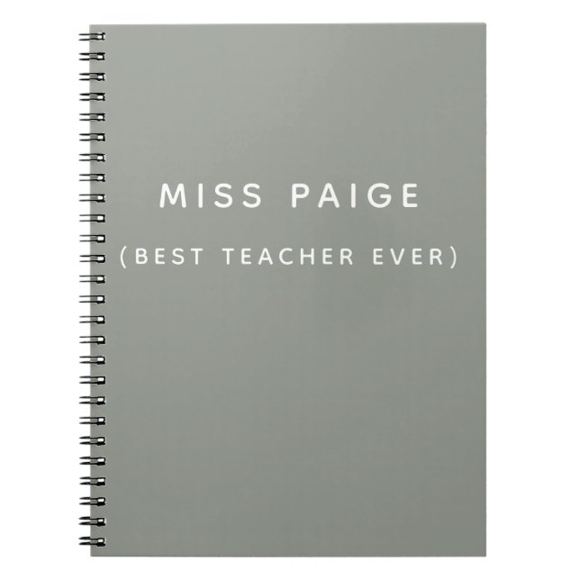 (BEST TEACHER EVER) SPIRAL NOTEBOOK (Front)