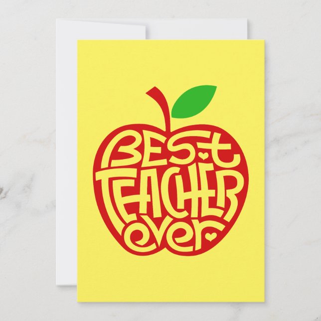 Best Teacher Ever Thank You Card (Front)