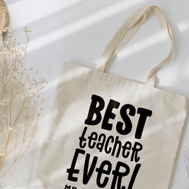 Best teacher ever thank you teacher modern tote bag (Creator Uploaded)