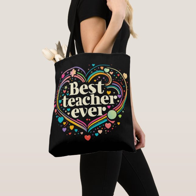 Best Teacher Ever Tote Bag (Close Up)