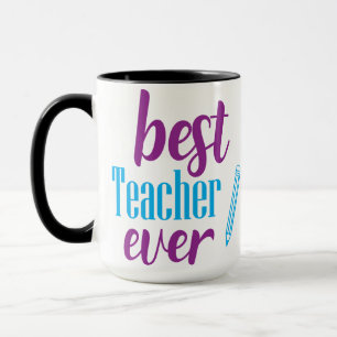 Best Teacher Ever Typography Mug