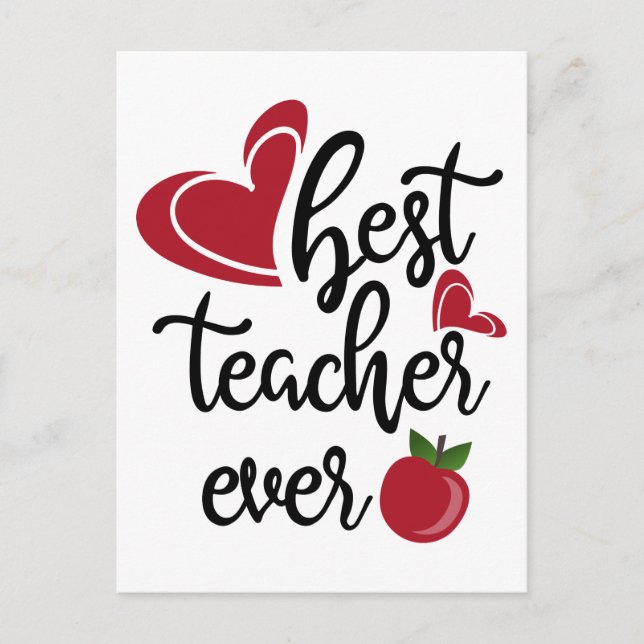 Best teacher ever typography teachers postcard (Front)