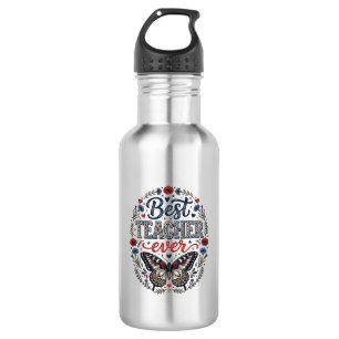 Best Teacher Ever Vintage Butterfly Floral Shirt_1 532 Ml Water Bottle