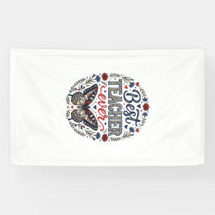 Best Teacher Ever Vintage Butterfly Floral Shirt_1 Banner