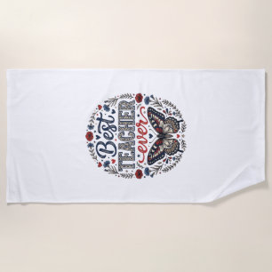 Best Teacher Ever Vintage Butterfly Floral Shirt_1 Beach Towel
