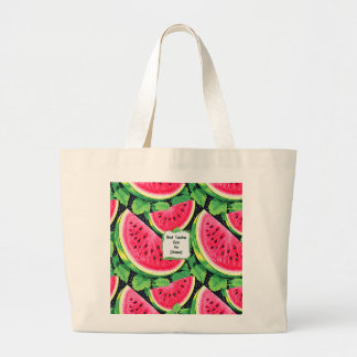 Best Teacher Ever – Watermelon Large Tote Bag