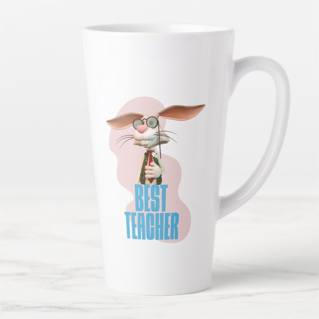 Best Teacher Funny Rabbit Classroom Humour Latte Mug (Right)