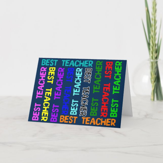 Best Teacher Greeting Card (Front)