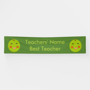 Best Teacher Happy Apple Custom Banner