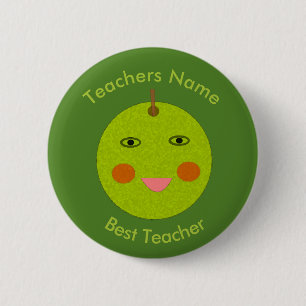 Best Teacher Happy Apple Custom Button