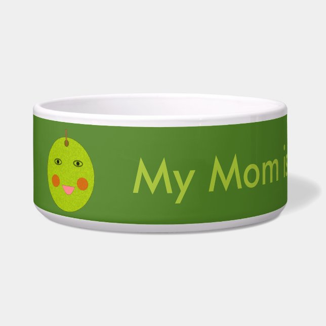 Best Teacher Happy Apple Custom Dog Bowl (Left)