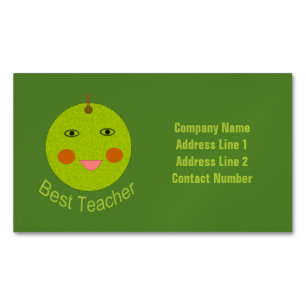 Best Teacher Happy Apple Custom Magnetic Business Card
