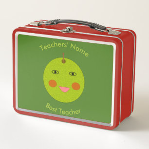 Best Teacher Happy Apple Custom Metal Lunchbox