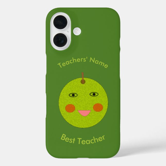 Best Teacher Happy Apple Custom Name Case-Mate iPhone Case (Back)