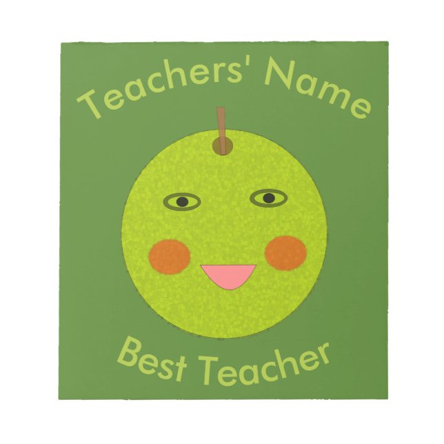 Best teacher Happy Apple Custom Notepad (Front)