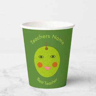 Best Teacher Happy Apple Custom Paper Cups