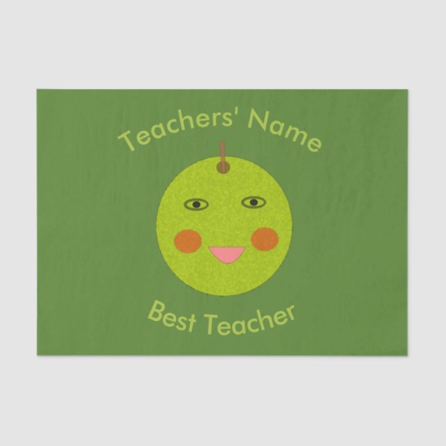 Best Teacher Happy Apple Custom Tissue Paper (Front)