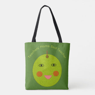 Best Teacher Happy Apple Custom Tote Bag