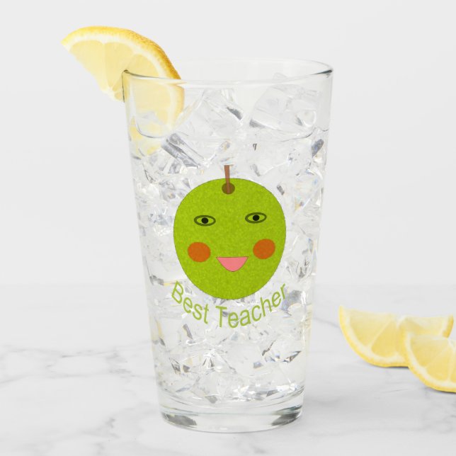 Best Teacher Happy Apple Glass (Front Ice)