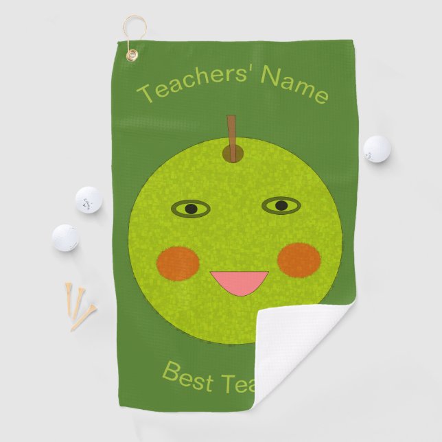 Best Teacher Happy Apple Golf Towel (InSitu)
