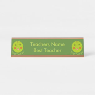 Best Teacher Happy Apple Personalised Desk Sign