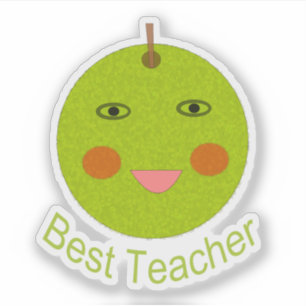 Best Teacher Happy Apple Shaped
