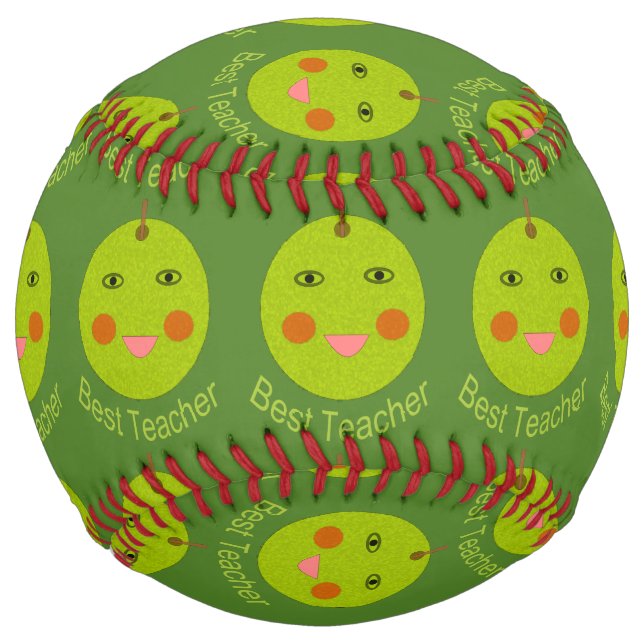 Best Teacher Happy Apple Softball (Front)