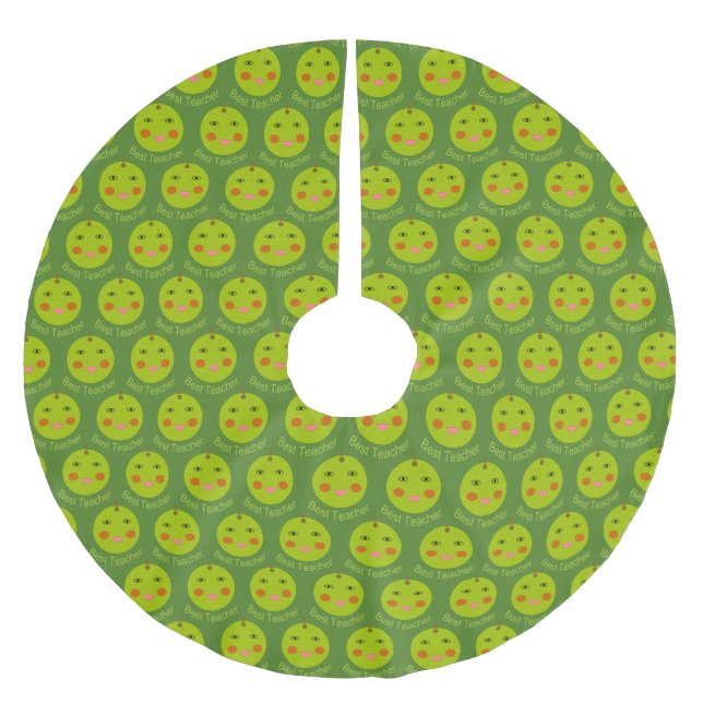 Best Teacher Happy Apple Tree Skirt (Front)